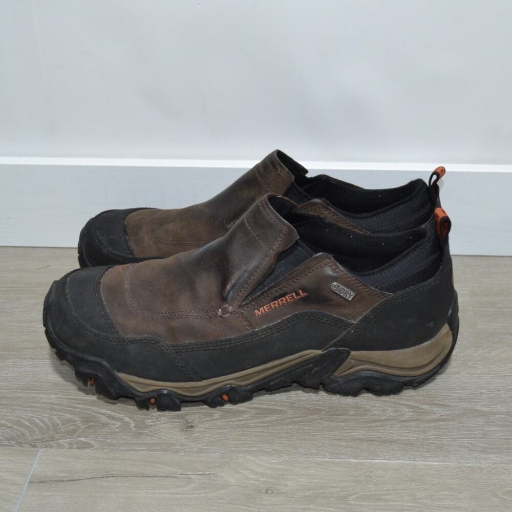 Merrell Polar and Rove Moc 4" Men's Brown & Black Leather Hiking Shoes Size 11.5 - Picture 3 of 8
